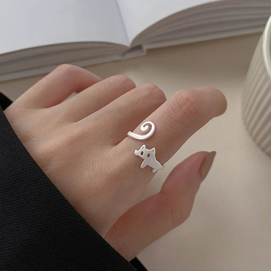 Adjustable Cat Ring – Cute Open Design for Cat Lovers