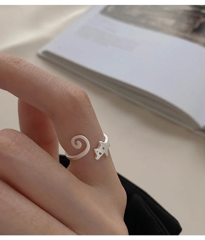 Adjustable Cat Ring – Cute Open Design for Cat Lovers