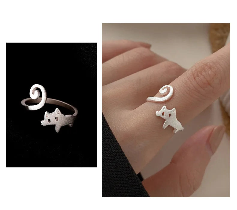 Adjustable Cat Ring – Cute Open Design for Cat Lovers