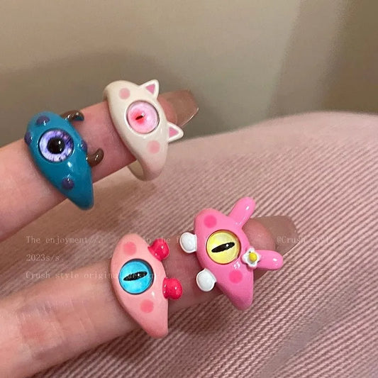 Adjustable Punk Eye Ring – Cute & Creepy Jewelry for Women