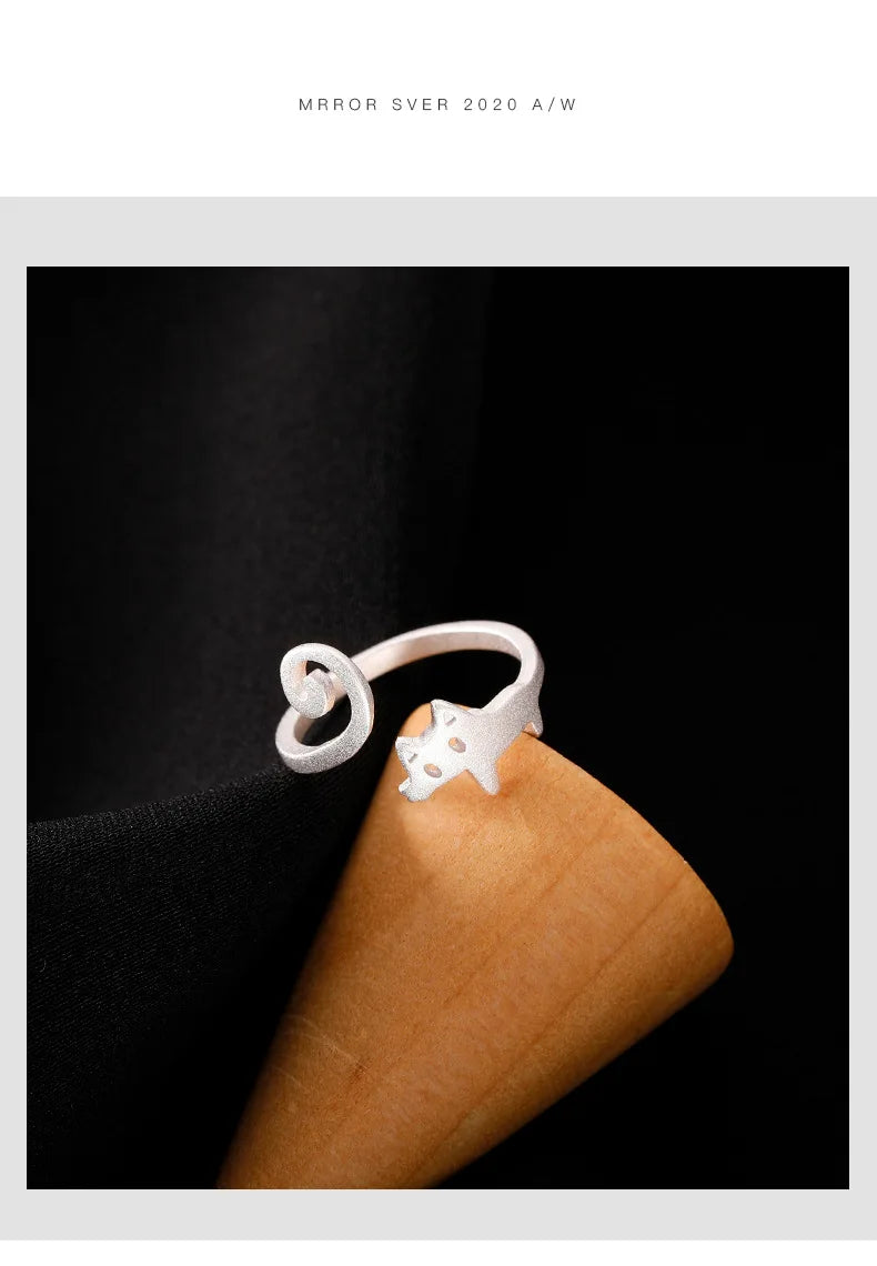 Adjustable Cat Ring – Cute Open Design for Cat Lovers