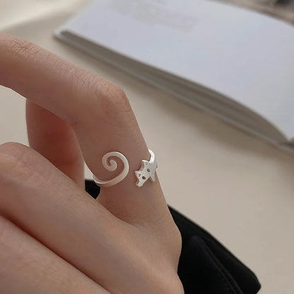 Adjustable Cat Ring – Cute Open Design for Cat Lovers