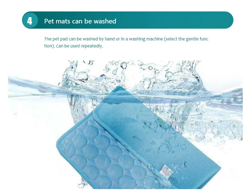 Dog Cooling Mat – Self-Cooling Pad for Dogs & Cats, Ice Silk, Washable, Extra Large