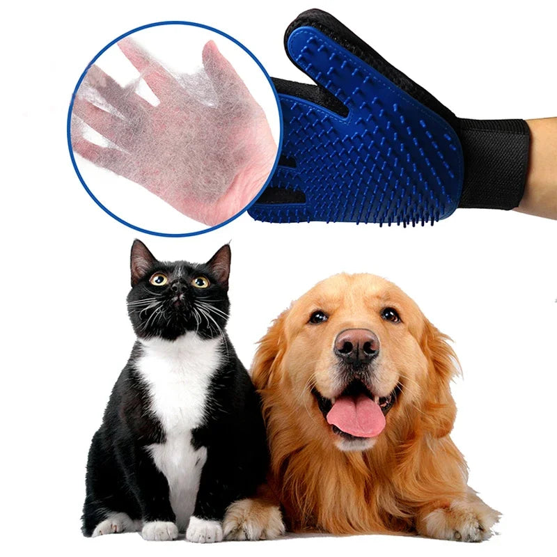 Gentle Deshedding Silicone Pet Grooming Glove – for Cats & Dogs