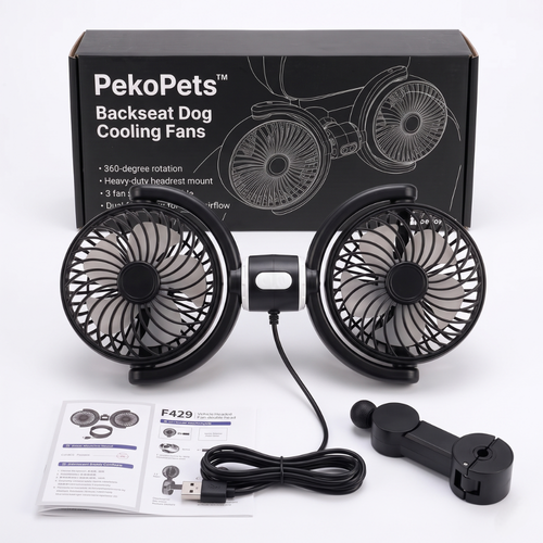 PekoPets™ Backseat Dog Cooling Fans (USB-A)