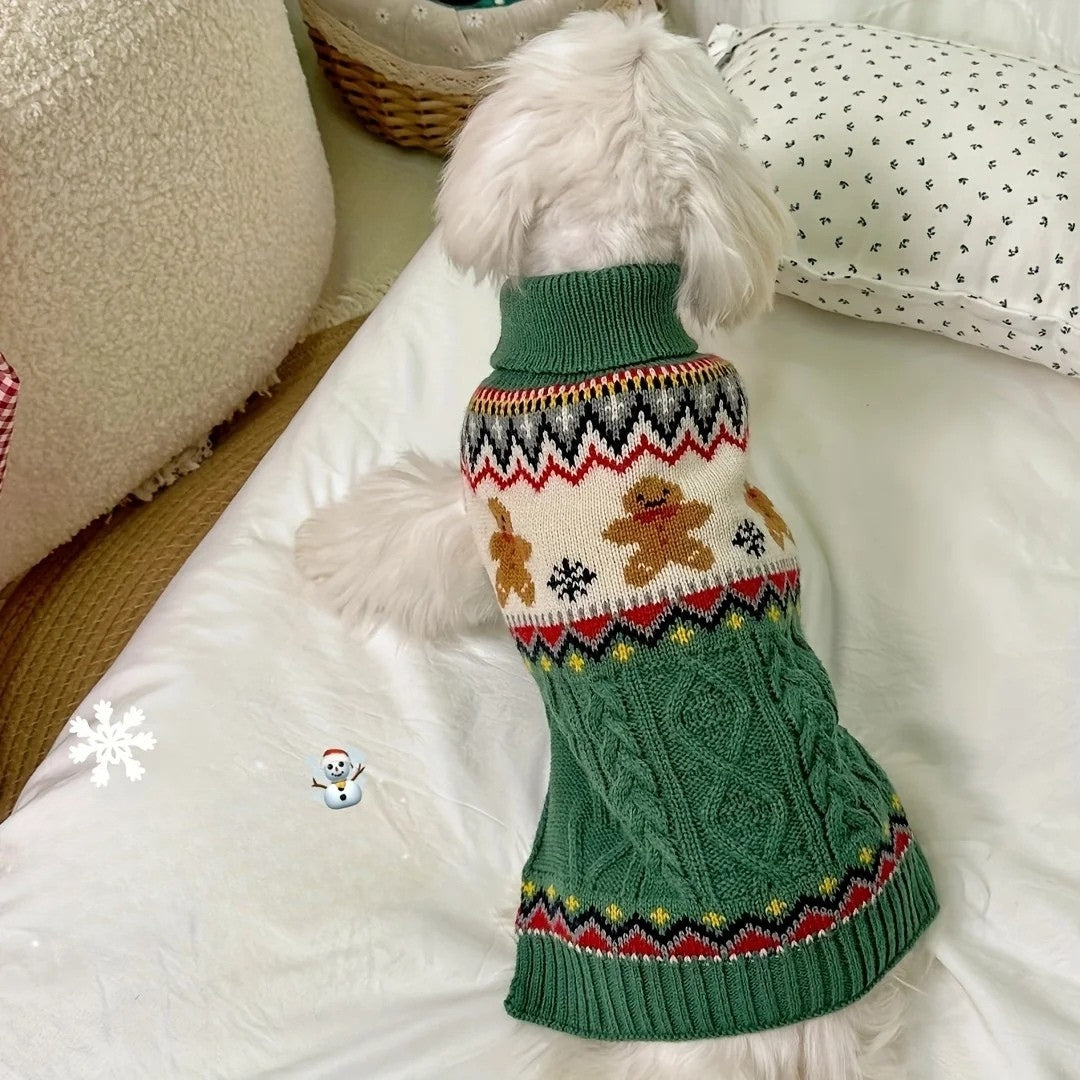 Dog Sweater - Gingerbread Joy