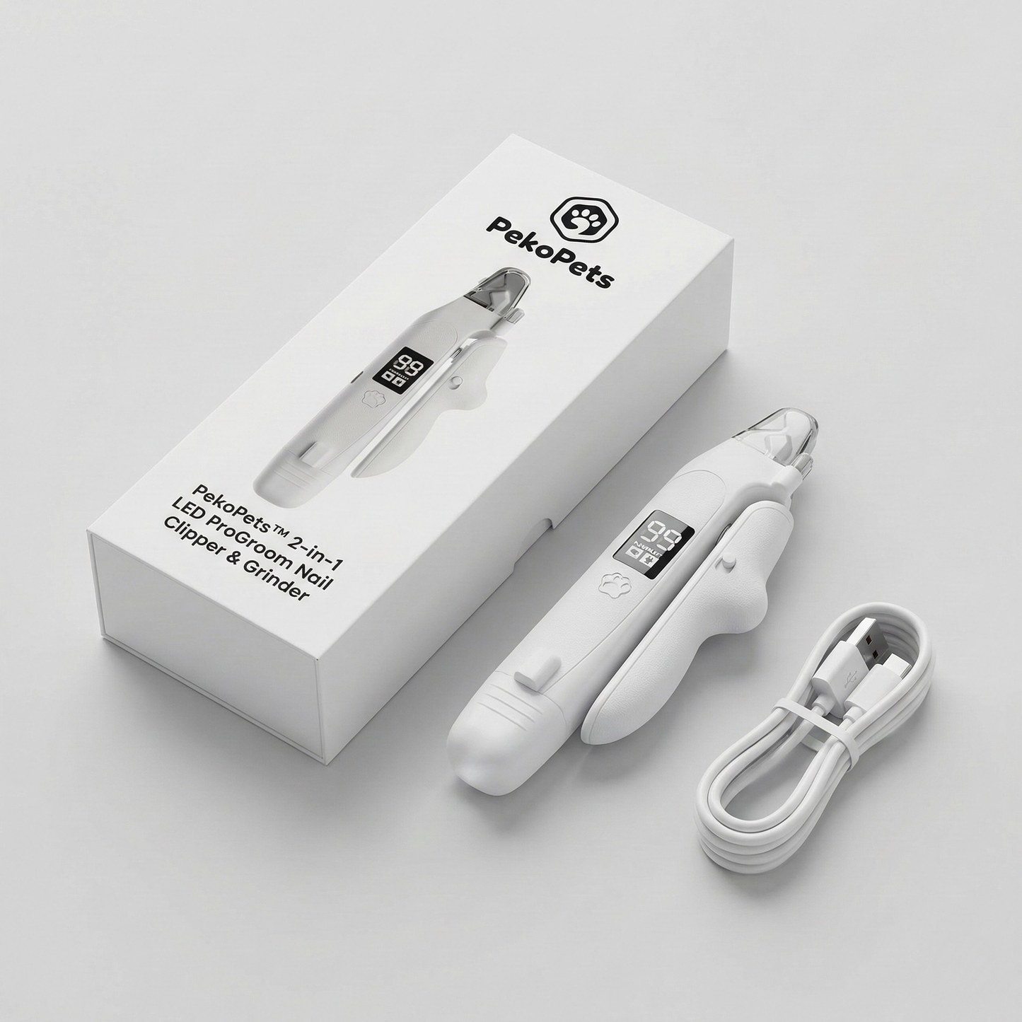 PekoPets™ 2-in-1 LED ProGroom Nail Clipper & Grinder