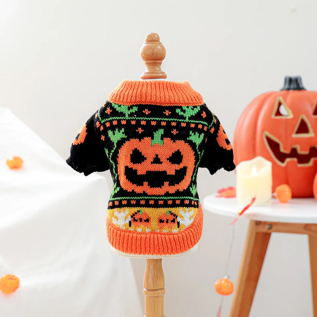 Halloween Dog Sweater - Pumpkin