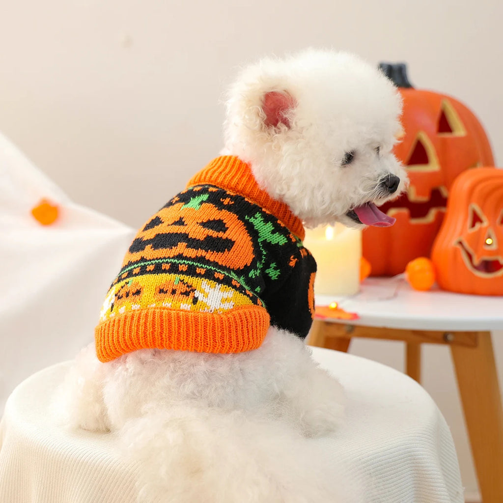 Halloween Dog Sweater - Pumpkin