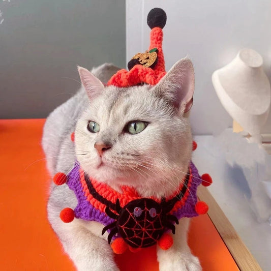 Crochet Halloween Cat Collar