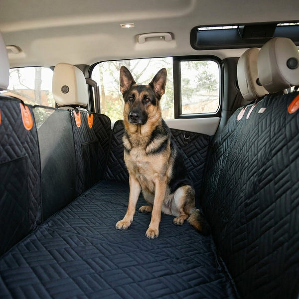 PekoPets K9™ Waterproof Hard Bottom Dog Car Hammock with Mesh Window & Free Safety Belt