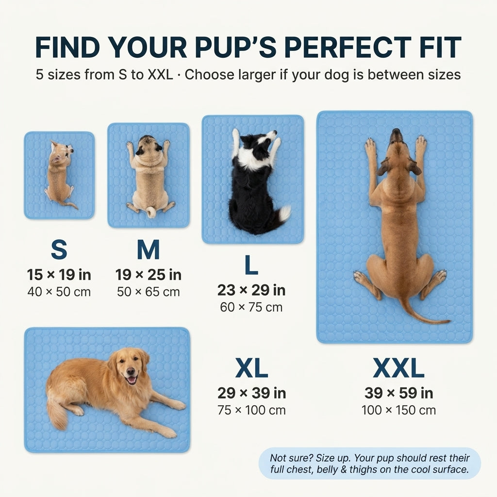 Pekopets ChillPad™ Self-Cooling Dog Mat — Gel-Free Q-Max Fabric, Chew-Safe