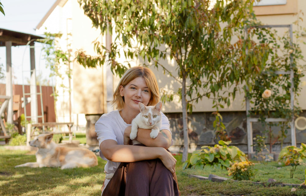 Founders with their dog and cat