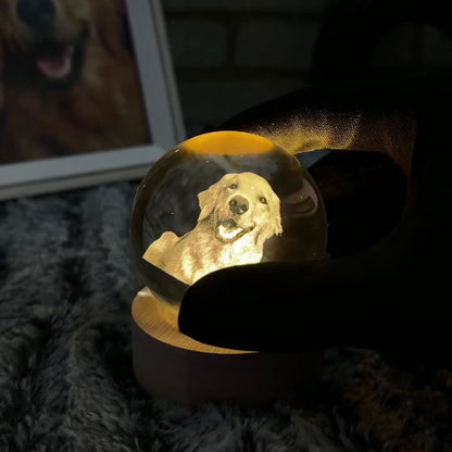 Forever Loved Crystal – Personalized 3D Pet Memorial with LED Base